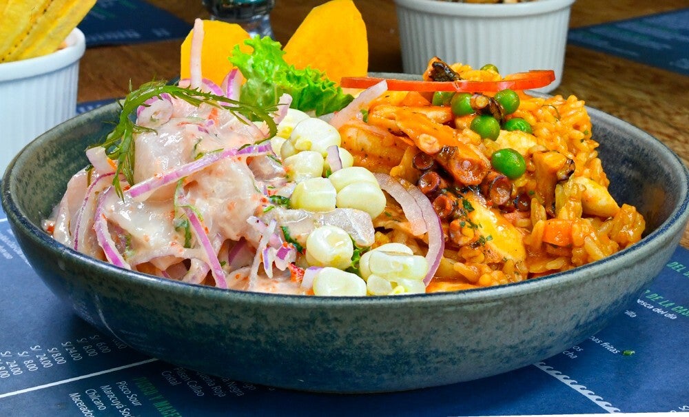 DÚO (Ceviche y arroz con marisco)