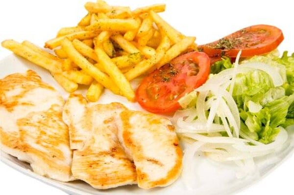 Combinando pechuga de pollo (Patatas o arroz)