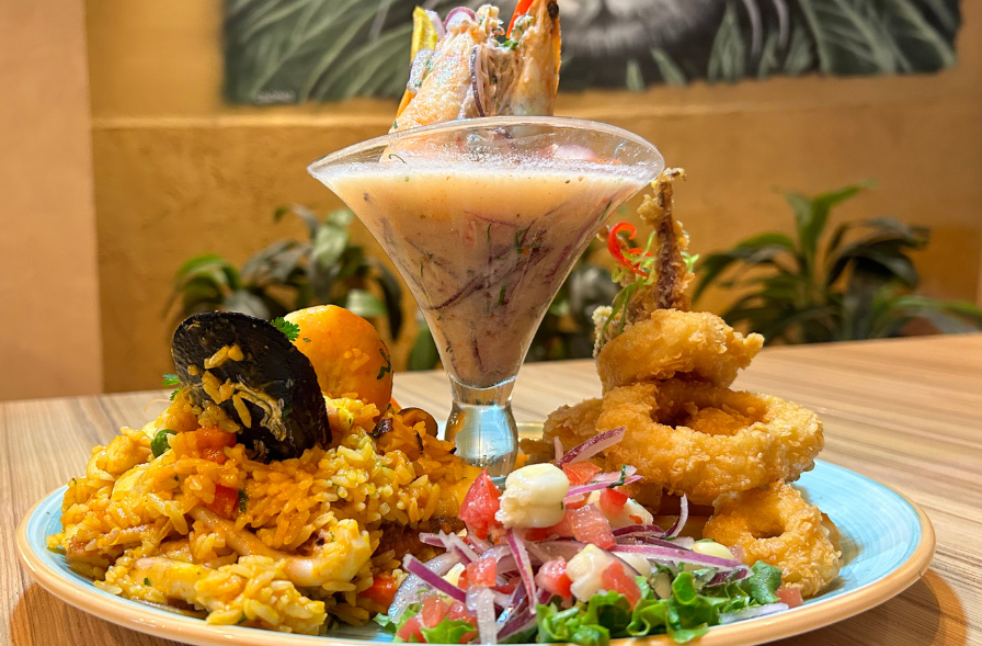TRÍO Marino (Ceviche, chicharrón y arroz con marisco)