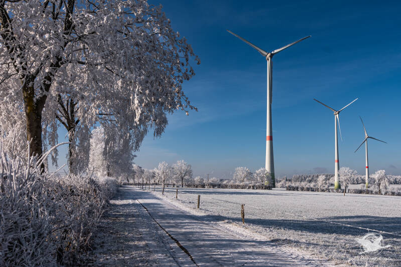 Schmidt Rursee Städteregion Aachen Winter Schöne Aussicht Hubertushöhe Nideggen Windkraft Windkraftanlagen
