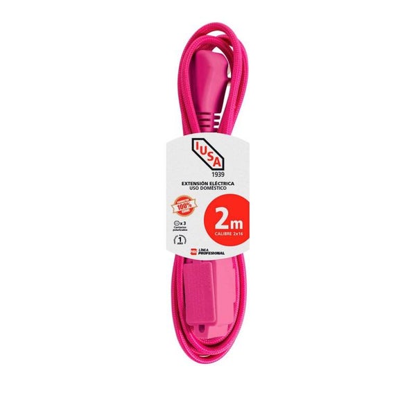 Extension tejida color rosa 2 metros