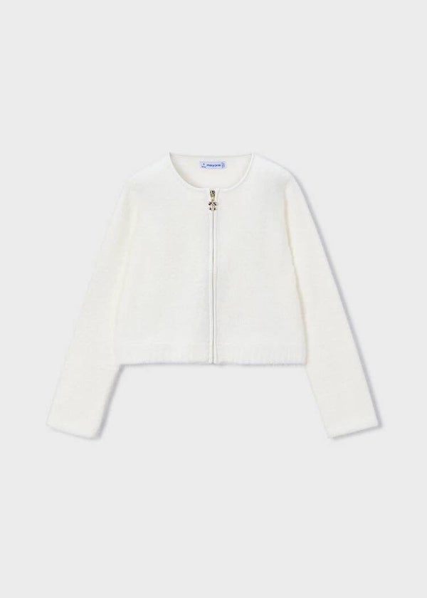 Cardigan in maglia pellicciotto per bambina