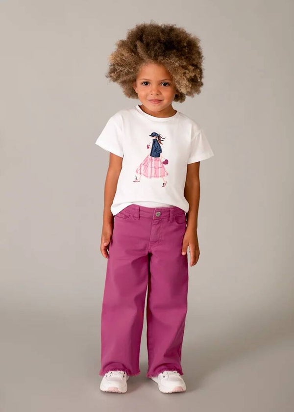 Pantalone twill wide leg bambina