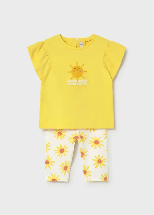 Completo leggings stampato e maglietta neonata