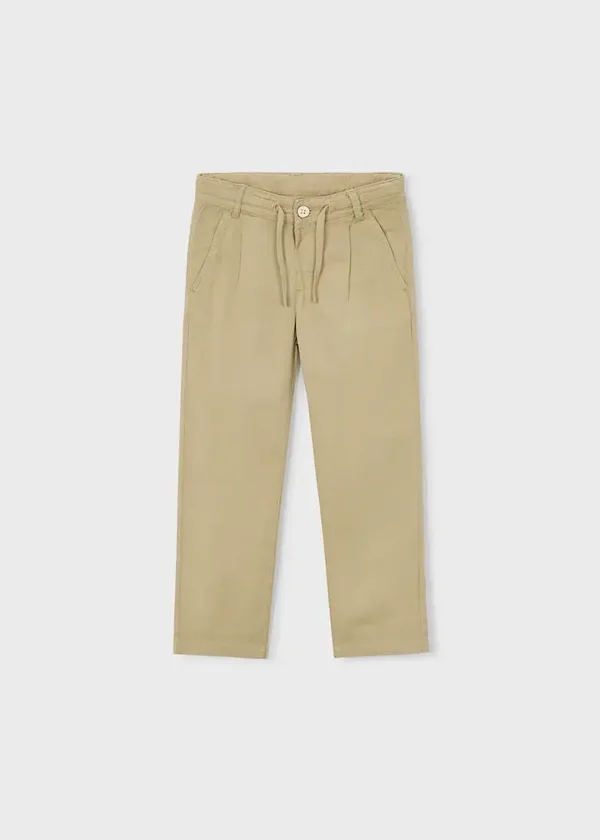 Pantalone lungo morbido chino in misto Lino bambino
