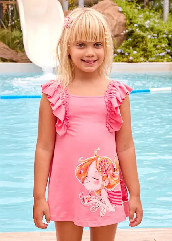 Vestito punto volant bambina