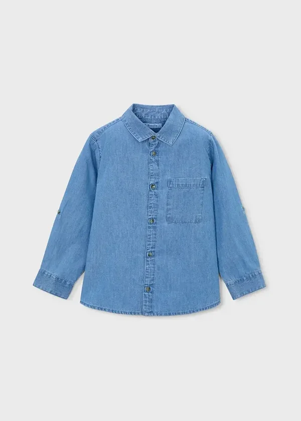 Camicia jeans manica lunga bambino