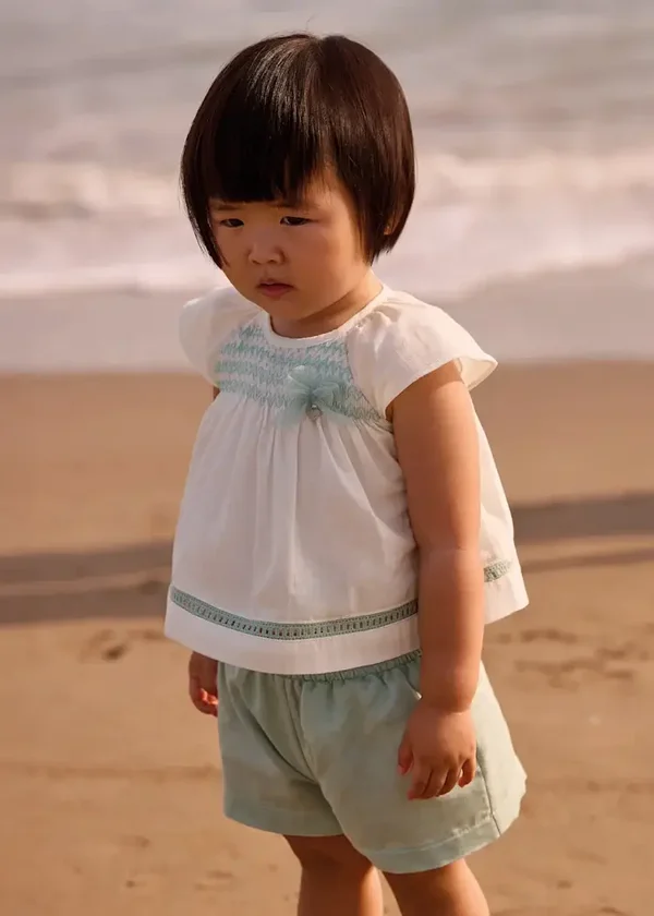 Completo bermuda e blusa neonata