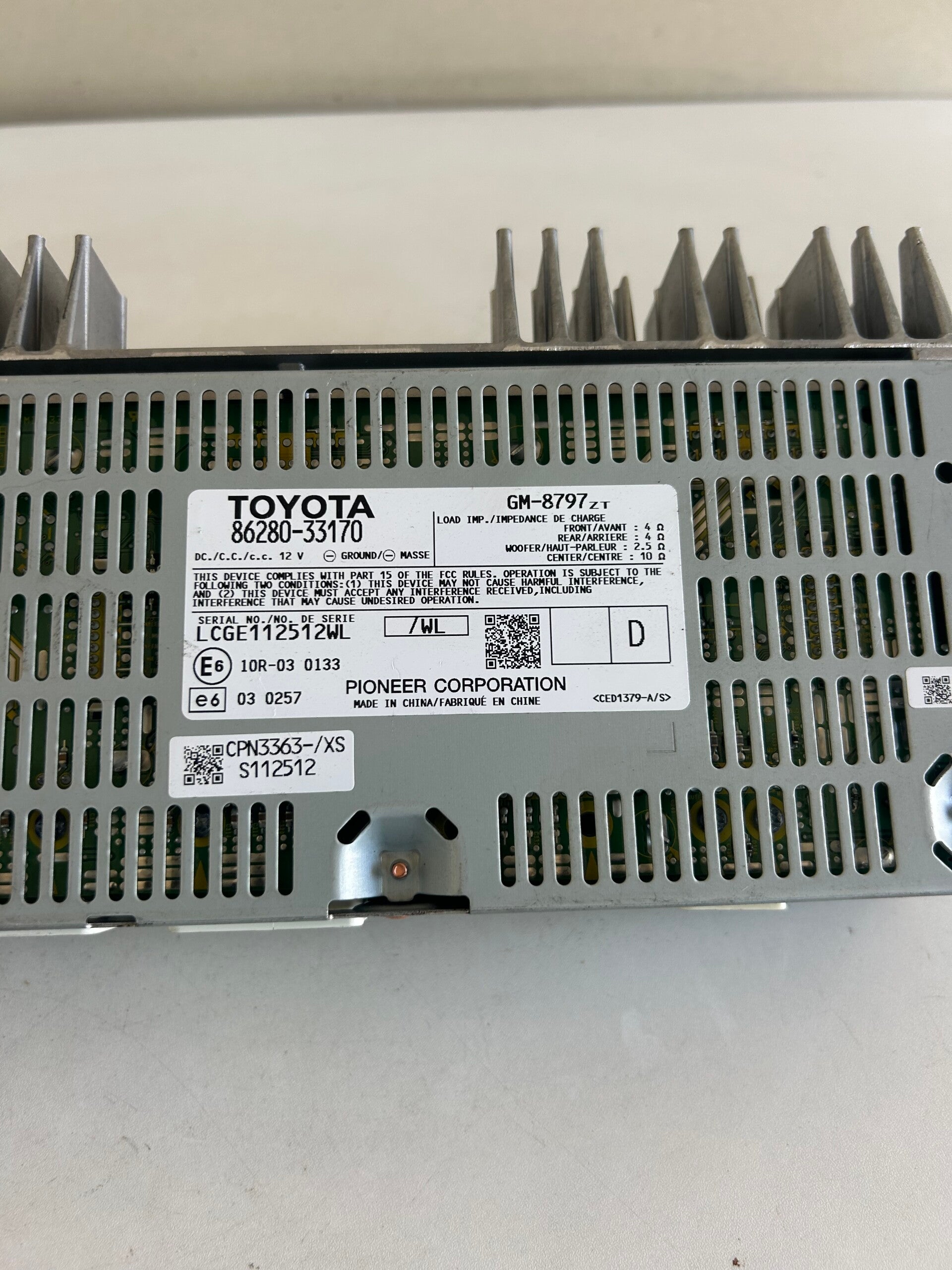 2001–2006 Lexus LS430 OEM Pioneer Audio Amplifier 86200-33170 GM-8797ZT