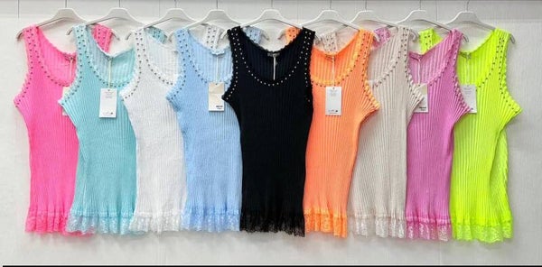 Longtops mit Spitze