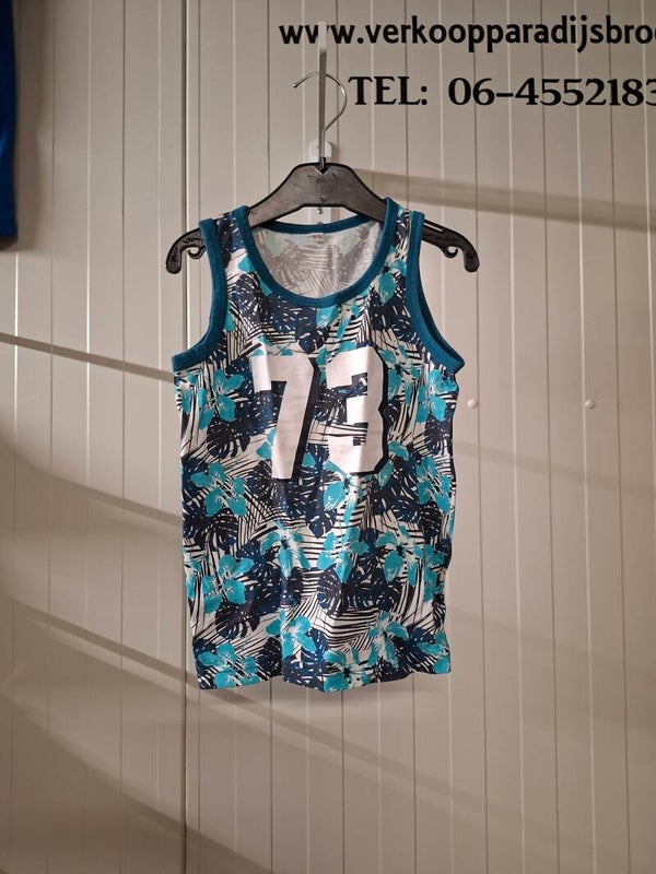 Blauw Gekleurde Jongens Hemd Maat: 110