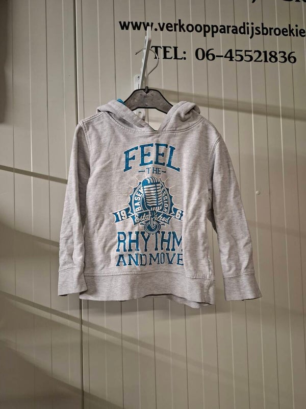 Grijs Blauw Jongens Hoodie Maat: 110