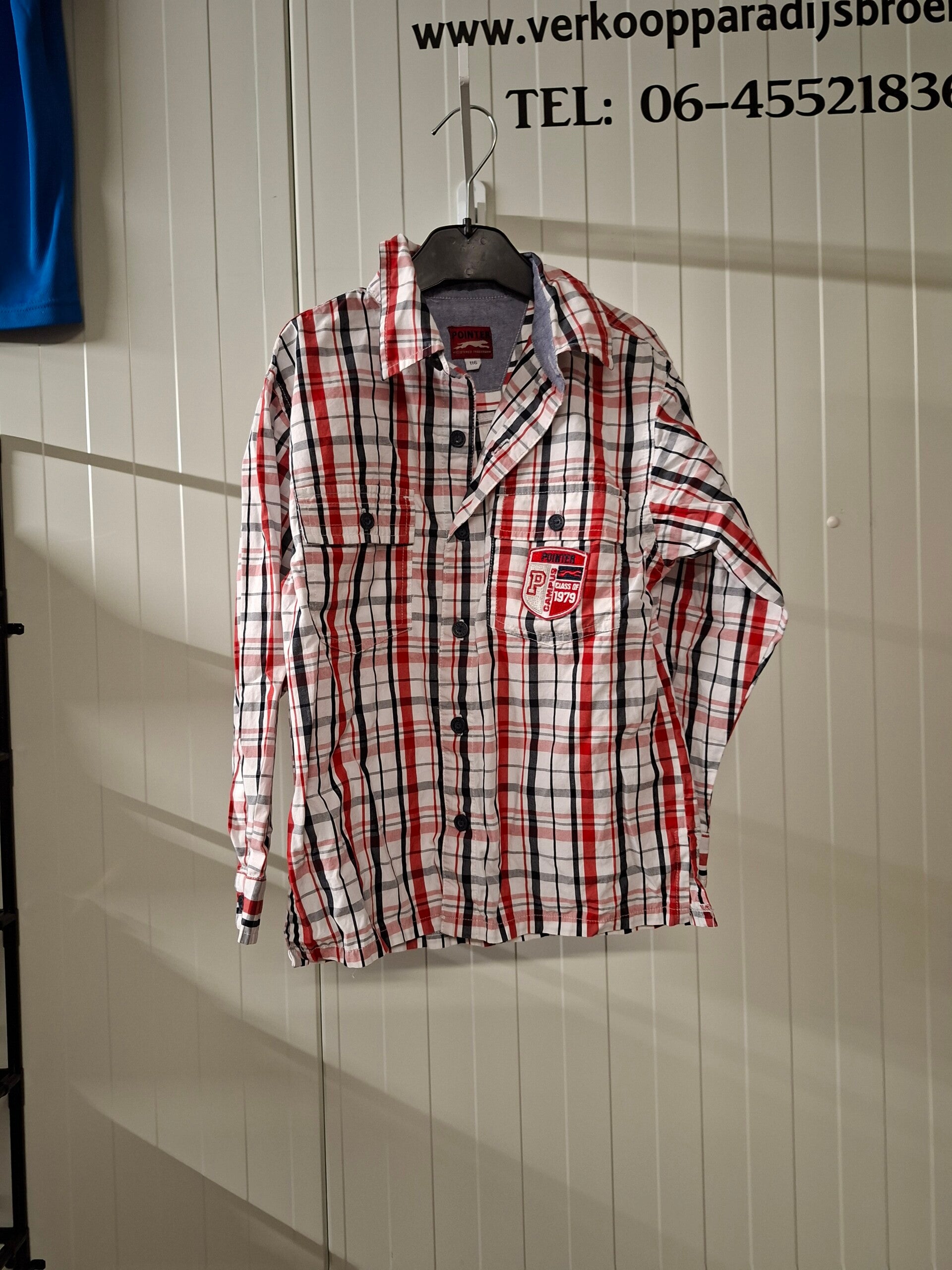 Geruite Jongens Blouse Maat: 116