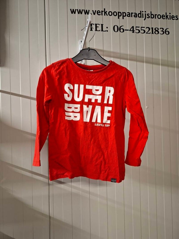 Rode Jongens Tshirt Maat: 116