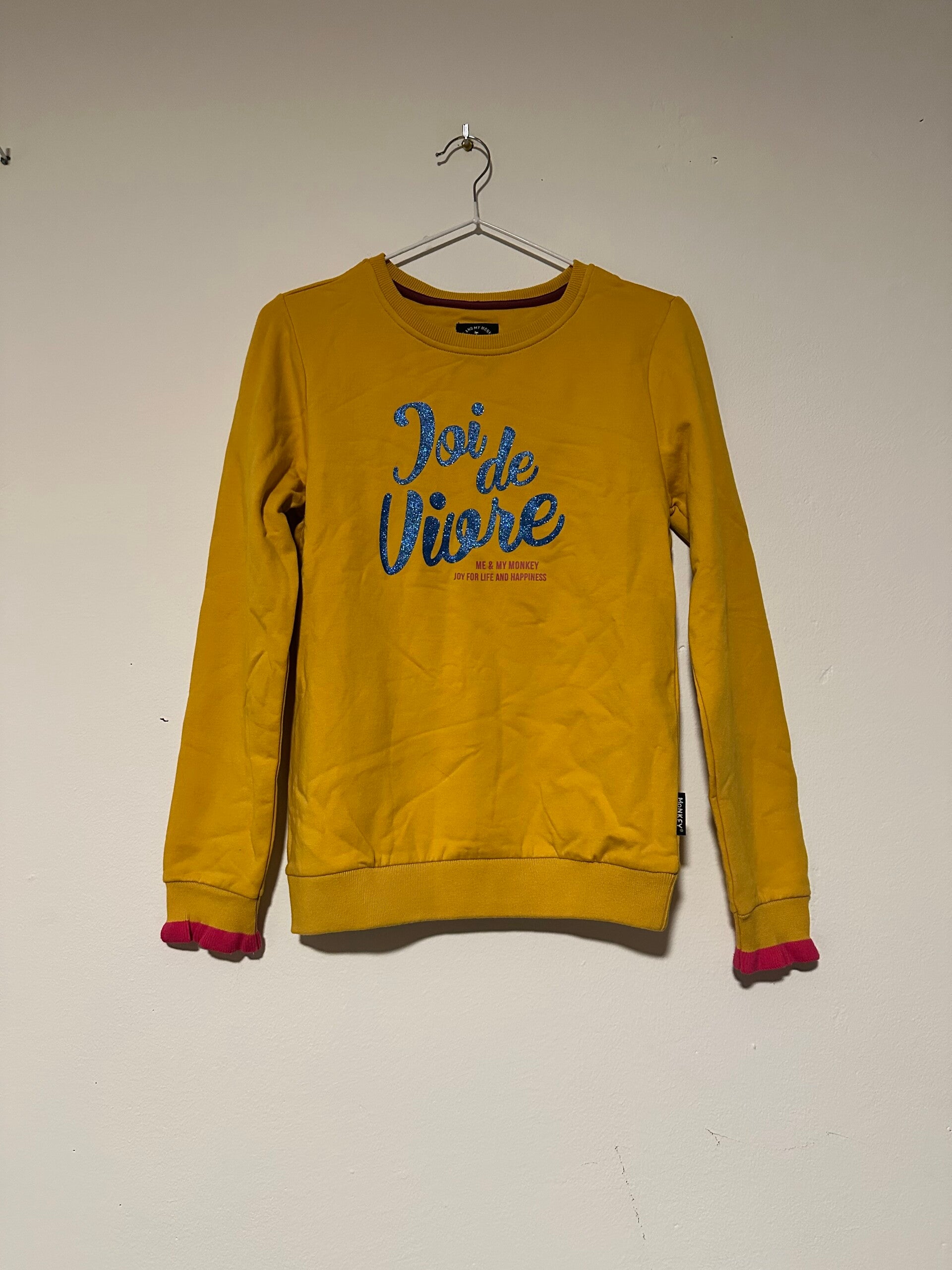 Okergele Meisjes Sweater Maat 164