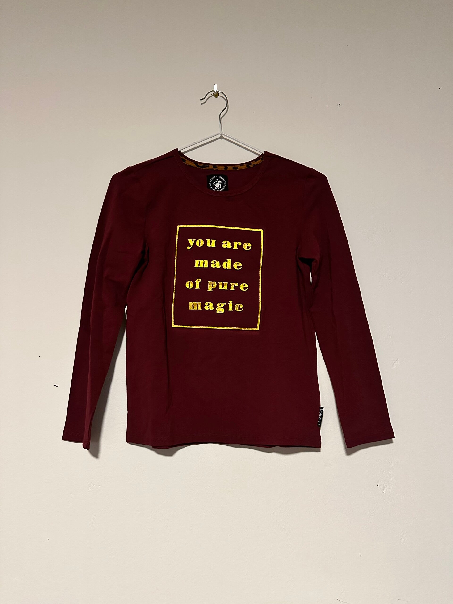 Bordeauxrood Meisjes Tshirt Maat 152