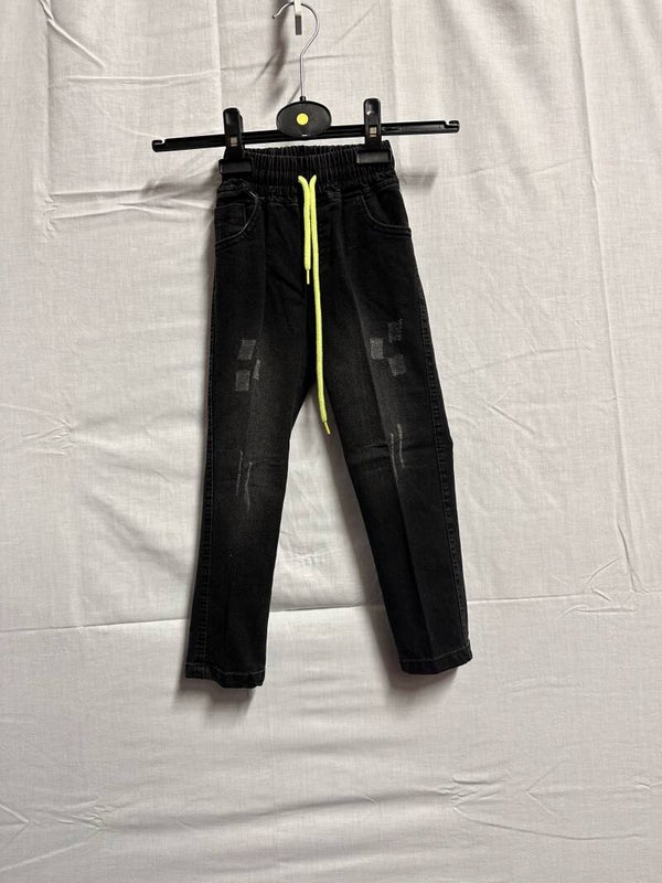 Zwarte Spijkerbroek Gelekoord Maat: 104