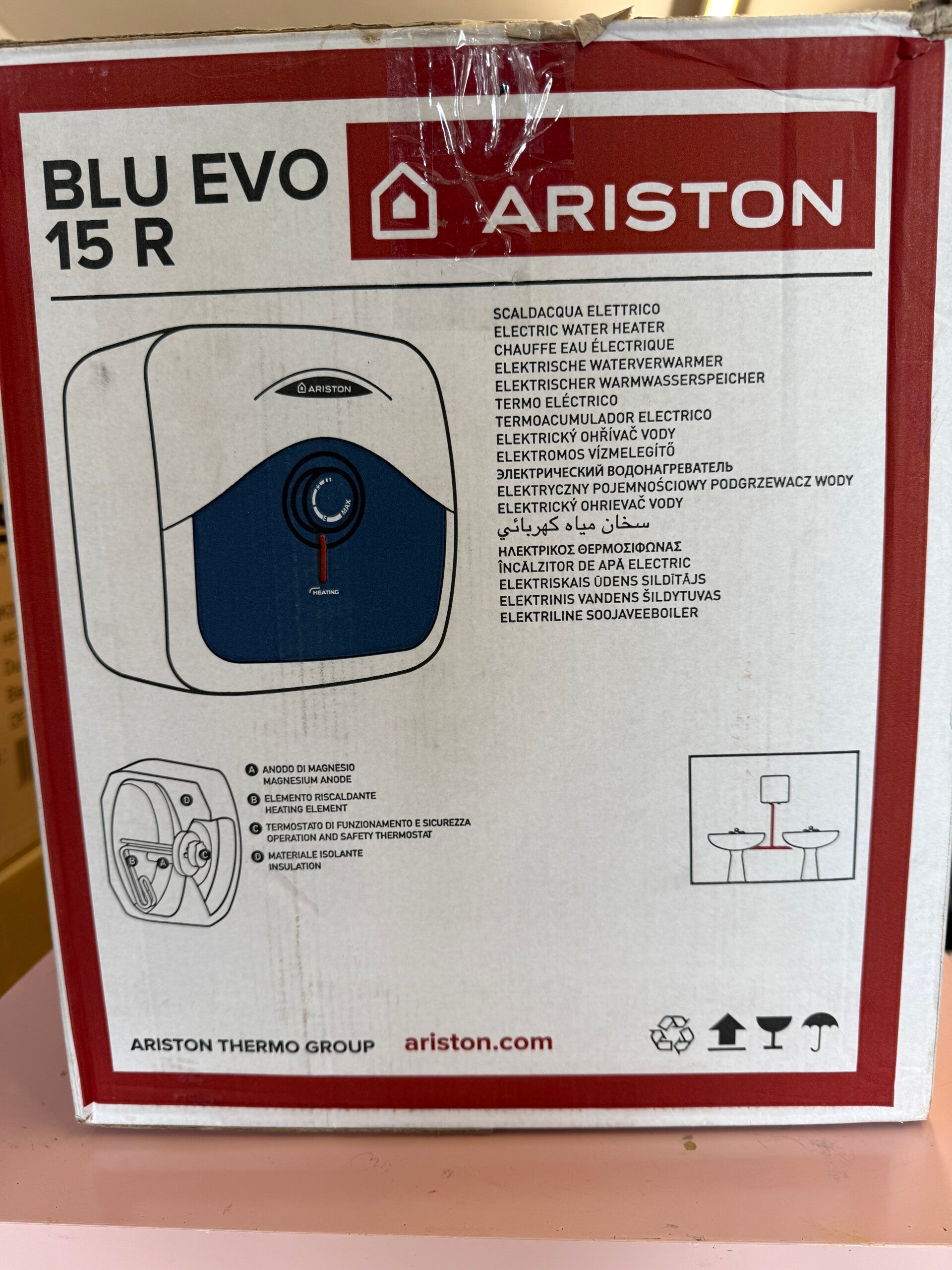 Ariston Blu EVO R 15/EU Warmwasserspeicher, Untertischgerät