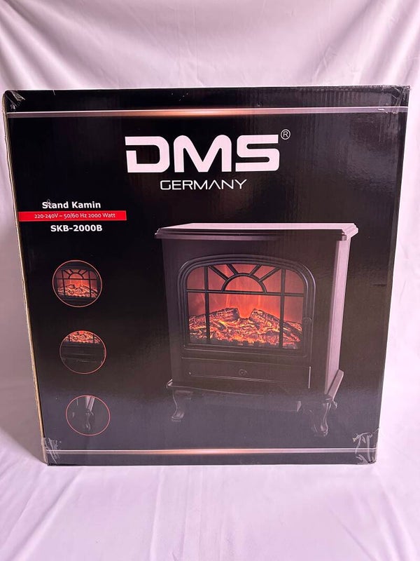 DMS SKB-2000B Elektrokamin mit Heizlüfter 2000W Elektro Kamin Heizung, LED