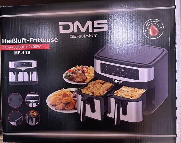 DMS HF-11S Doppelkammer-Heißluftfritteuse Fritteuse - 11 Liter (2x je 5,5 Liter)