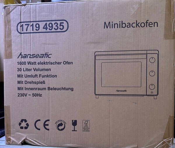 HANSEATIC Minibackofen, 30 L Volumen, 1600 W
