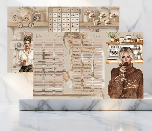Coffee Bingo Sparchallenge | 3er Klappkarte A6 & A7