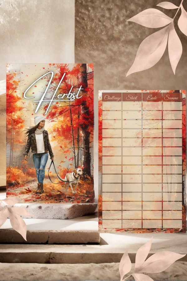 Golden Autumn – Saisonales Binder Deckblatt mit Challenge-Tracker