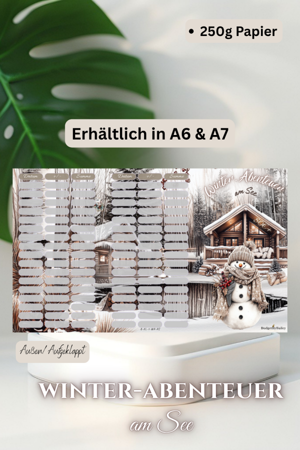 Sparchallenge „Winter-Abenteuer am See“ | 3er-Klappkarte (A6 & A7)