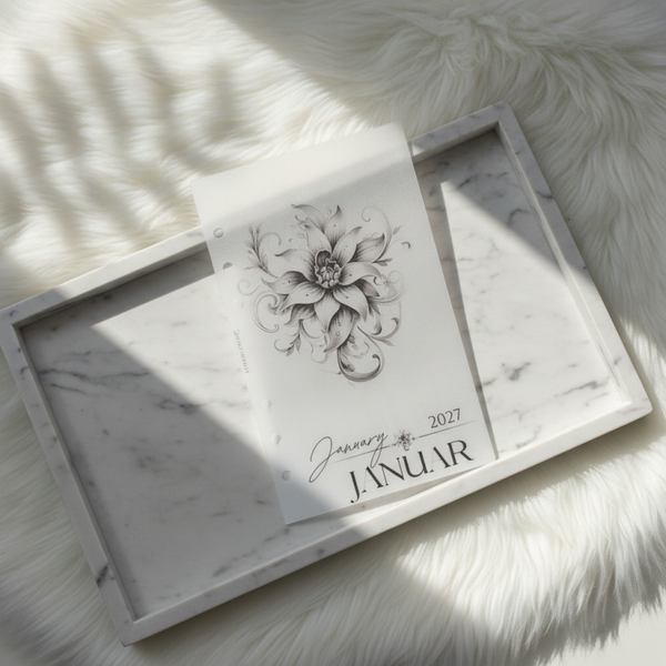 Botanische Monats-Deckblätter (Januar – Dezember) für Ringplaner | 12er-Set in A5, A6 & A7