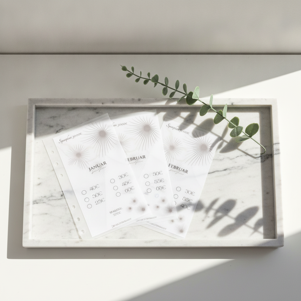 12-Monats-Jahressparplan | Sparchallenge A7, A6 & A5 - 500€ - 10.000€