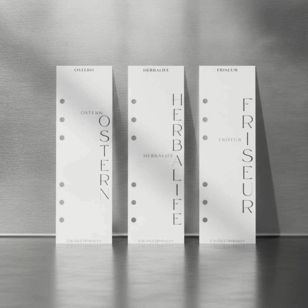 Elegante Lesezeichen-Einleger & Dashboards für deinen Budget Binder