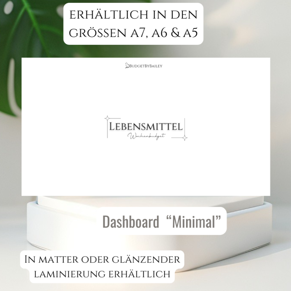 Dashboards für Budget Binder – personalisierbar in A7, A6 & A5