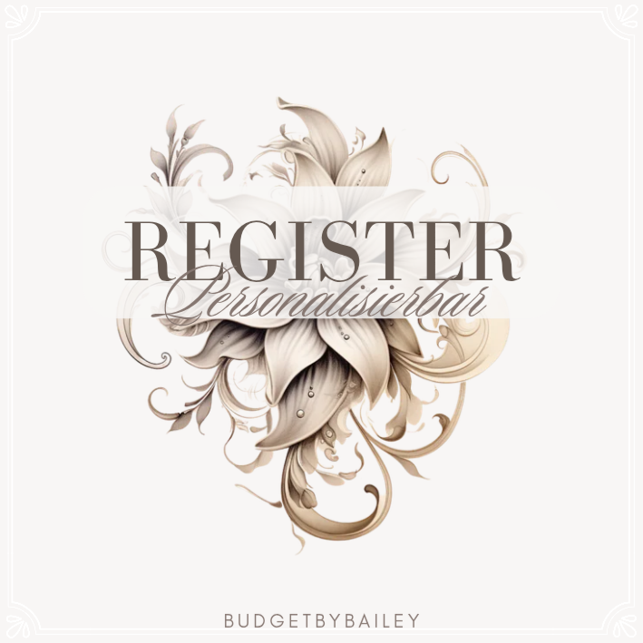 Register Budgetplaner, Budgeting, Umschlagmethode, Zufallsregister