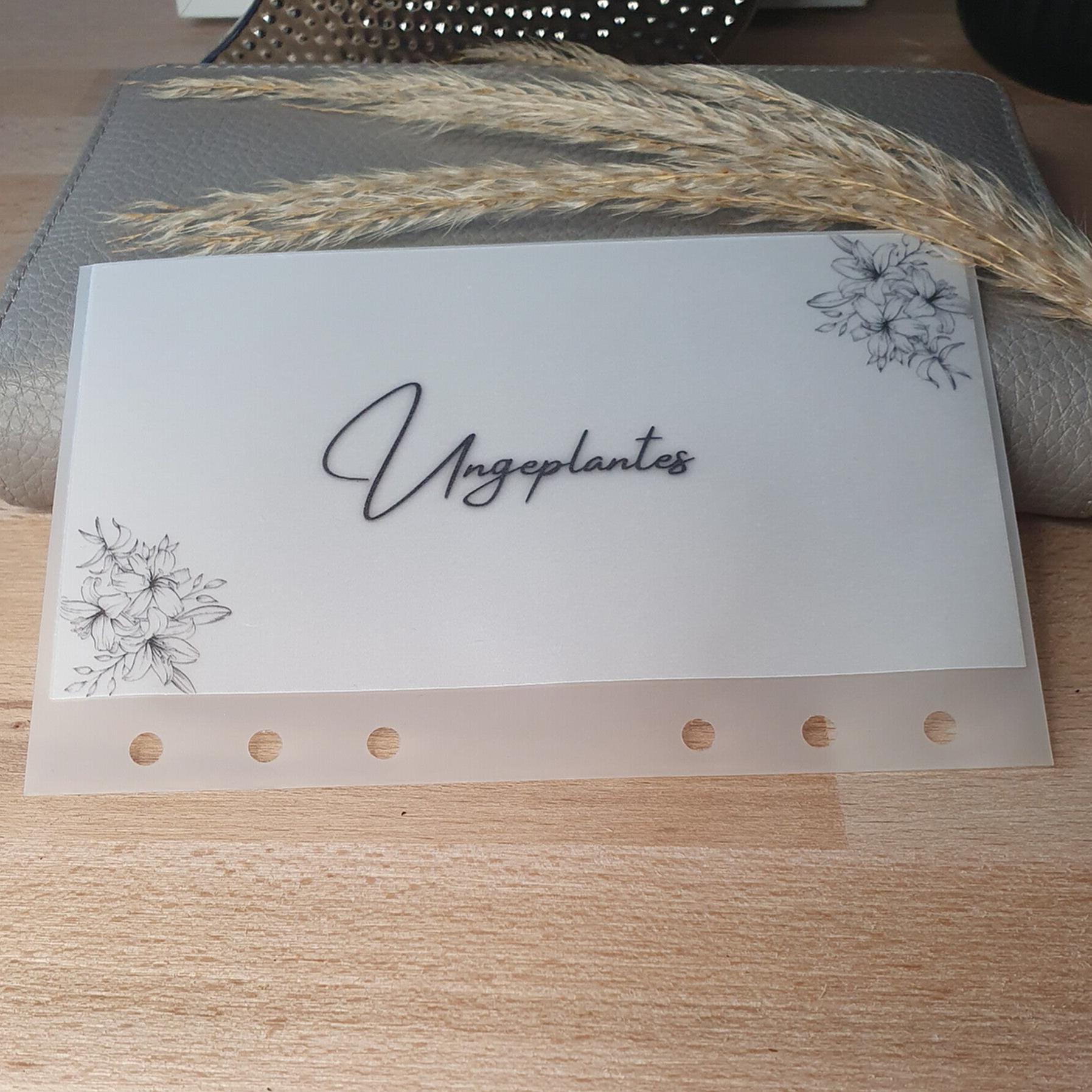 Transparente personalisierte Geldumschläge "Flower", Frosty Umschläge für deine Variable Kosten/ Wochenbudget