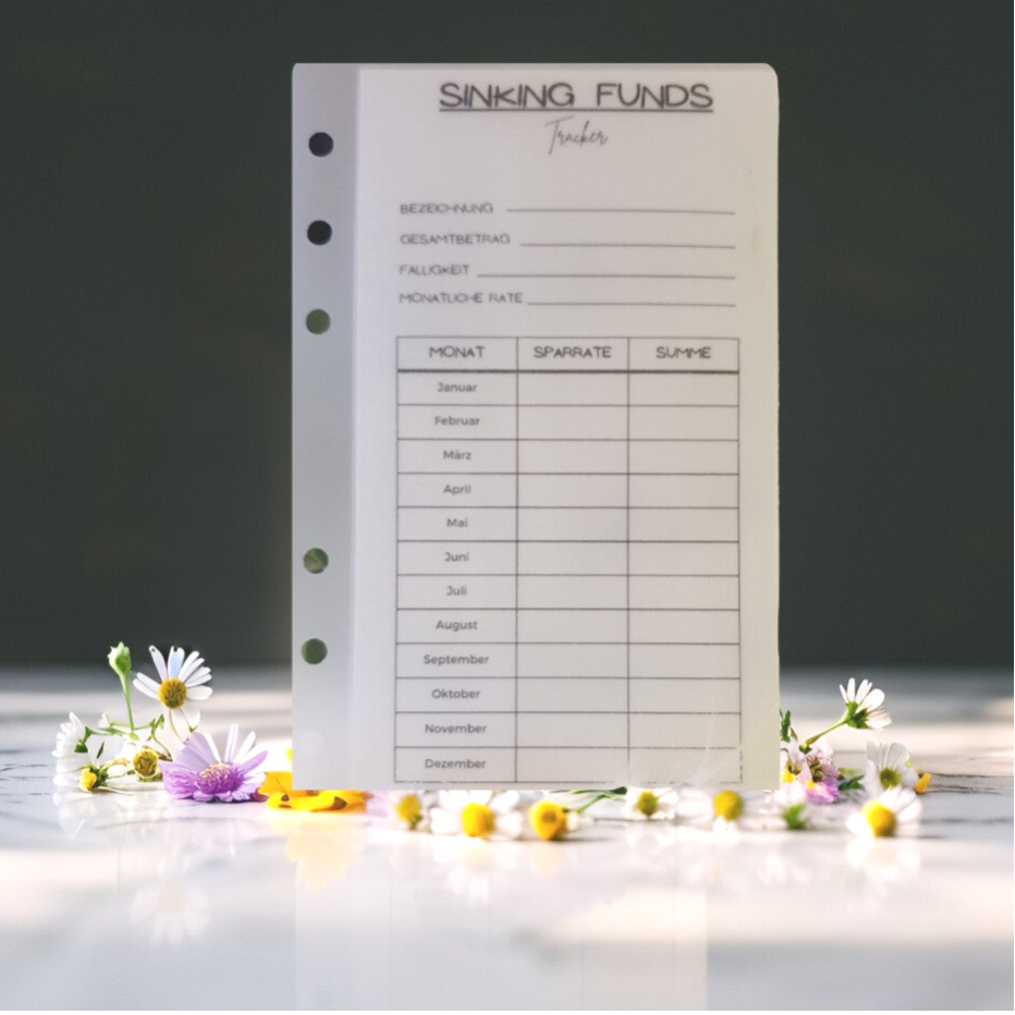 Sinking Funds Tracker A6 & A5 , Transparenter Umschlag