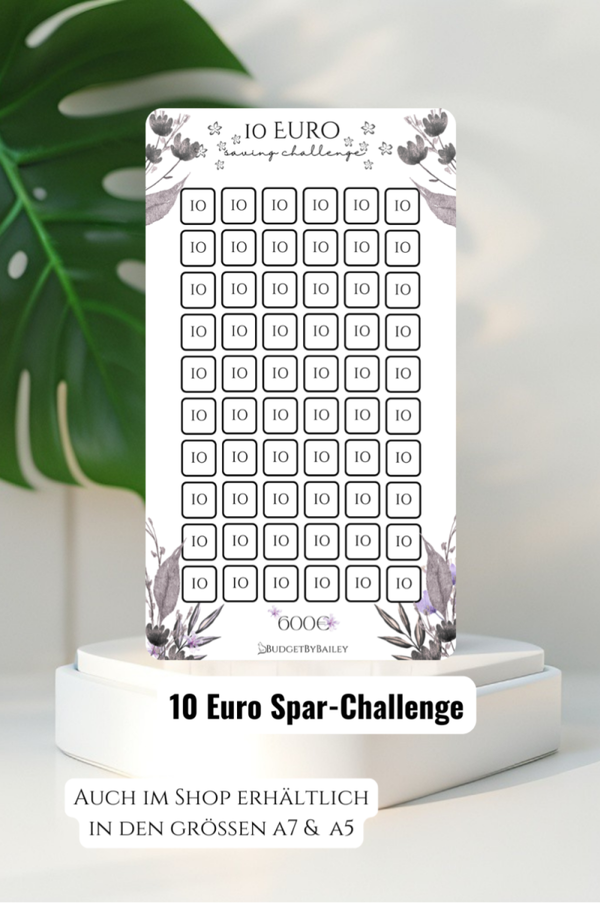 10 Euro Spar-Challenge A7, A6 & A5 – Dein Weg zu 600 € Sparerfolg!