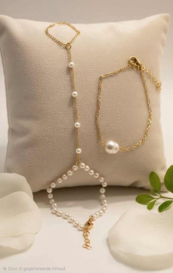 Boho pearl handchain