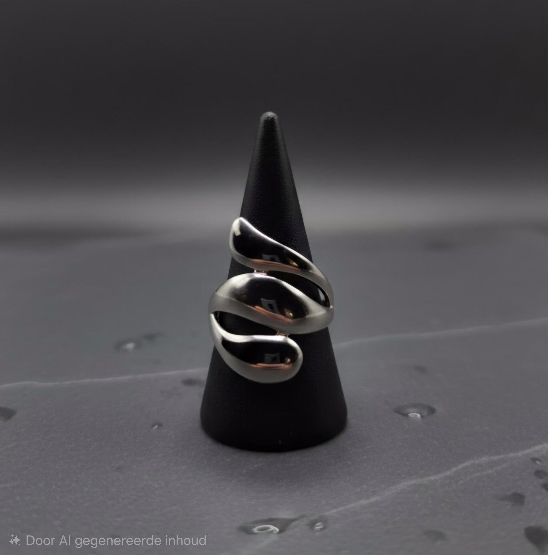 Ocean wave zilver ring