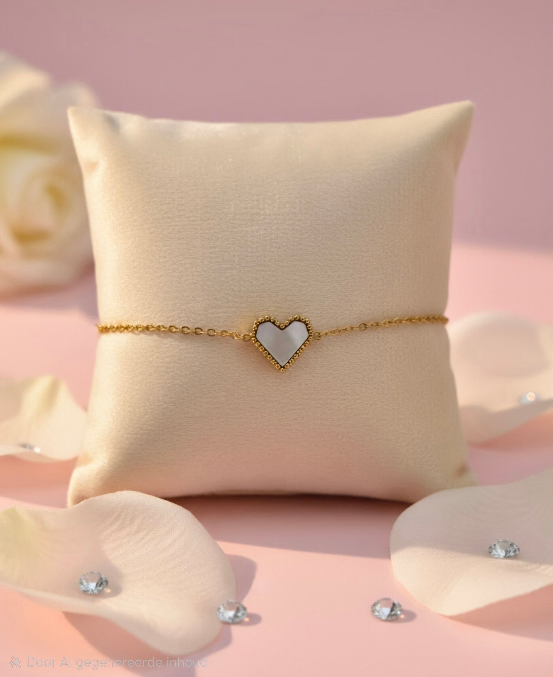 Chloe pearl heart armband