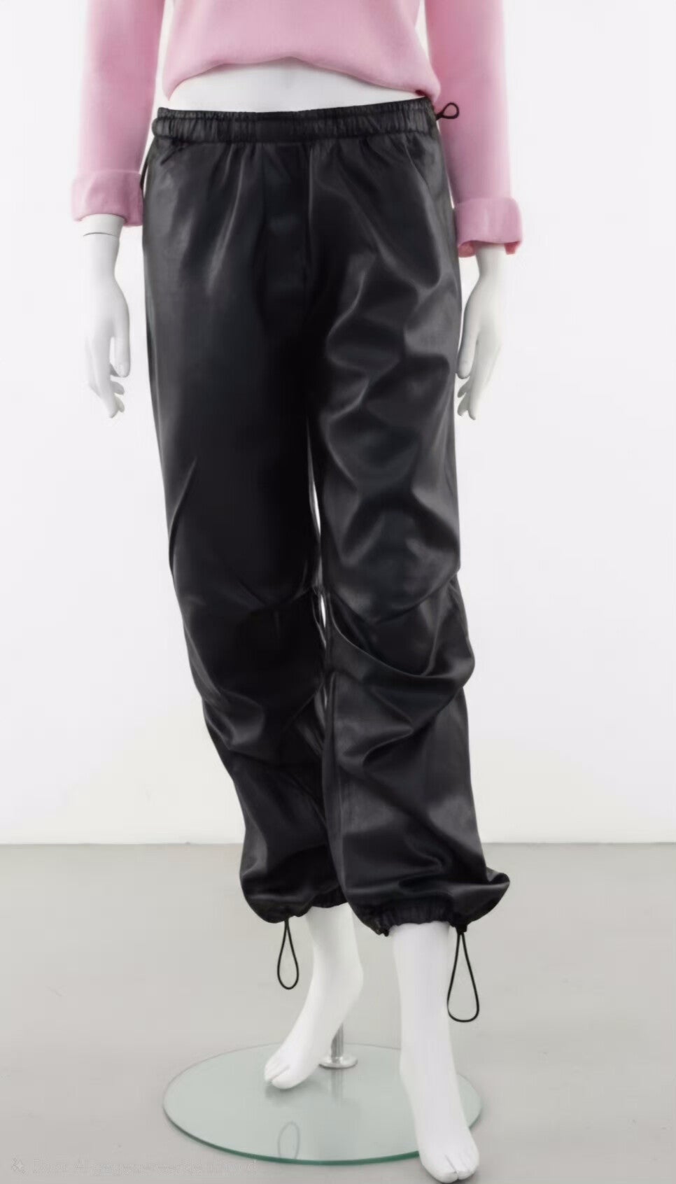 Leather jogger cargo broek