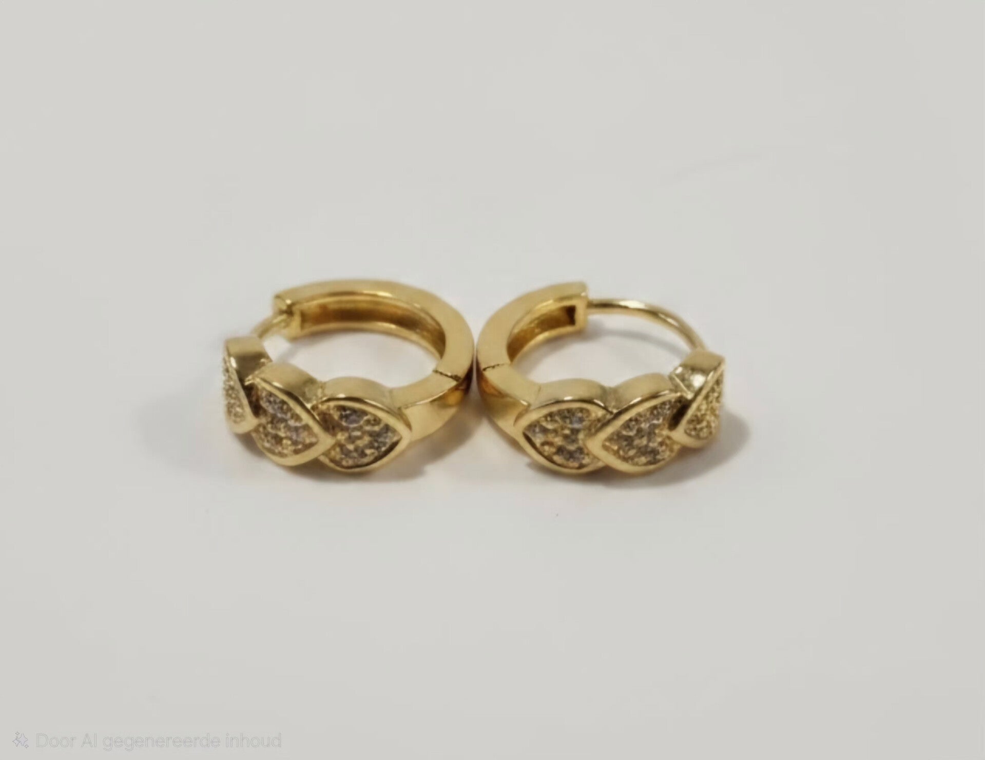 Hearts gold hoops