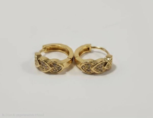 Hearts gold hoops