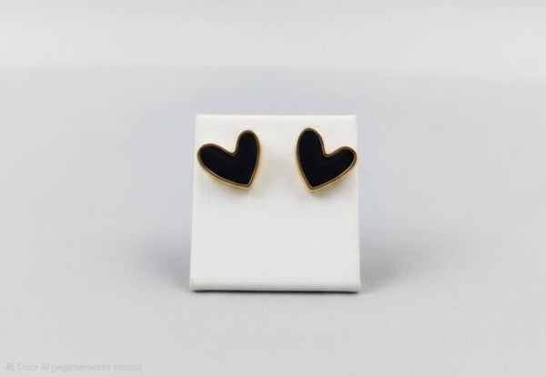 Noir hearts studs