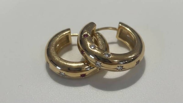 Chunky star hoops