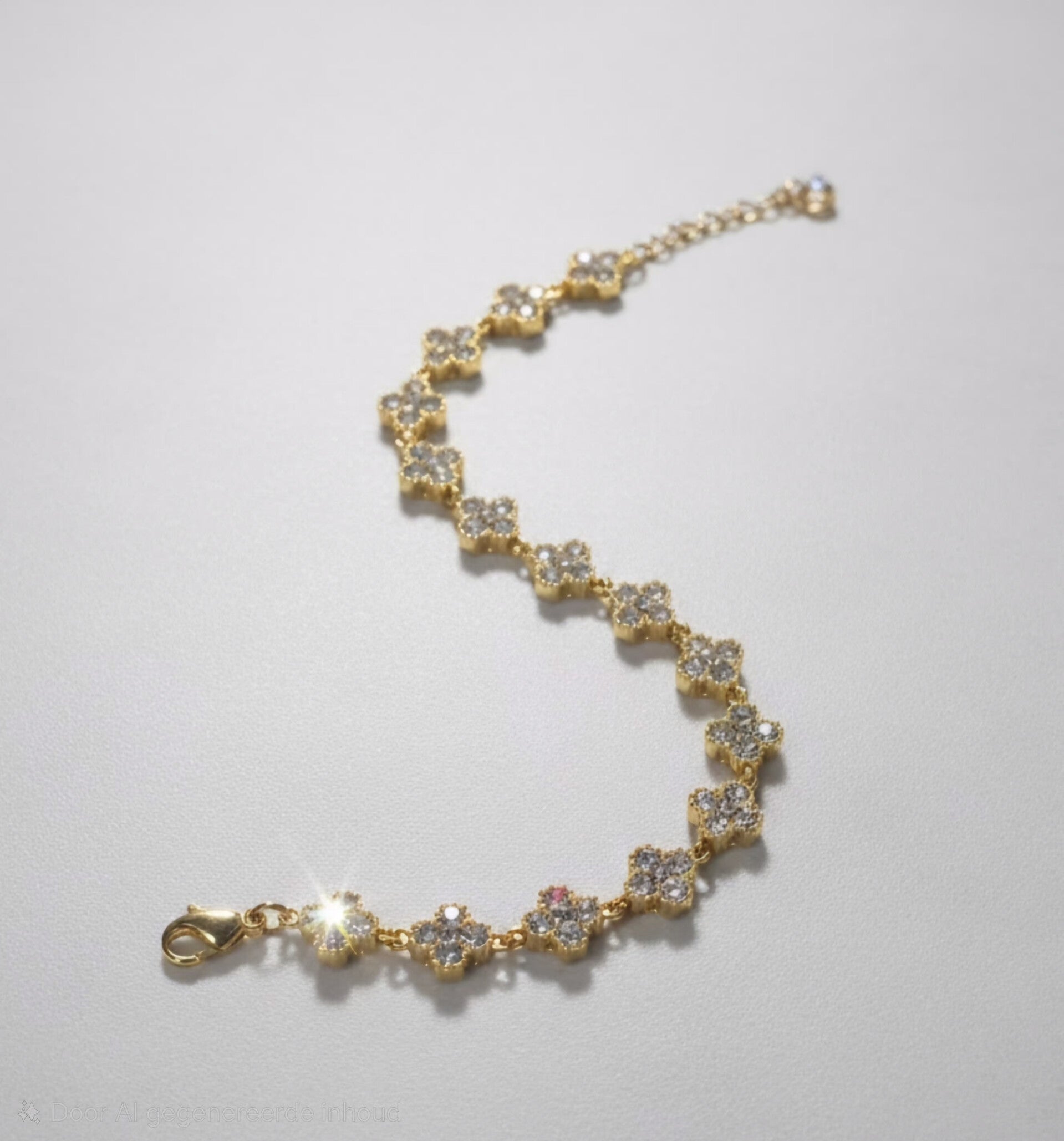 Strass clover armband