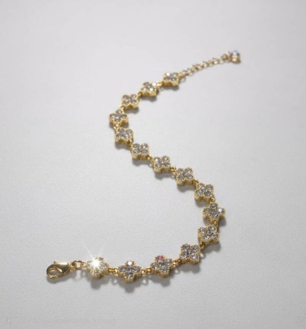 Strass clover armband