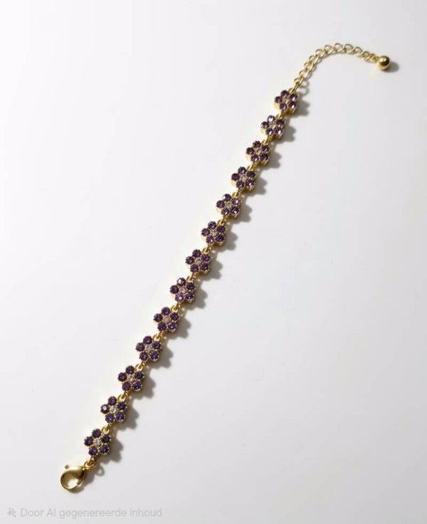 Lila clover armband