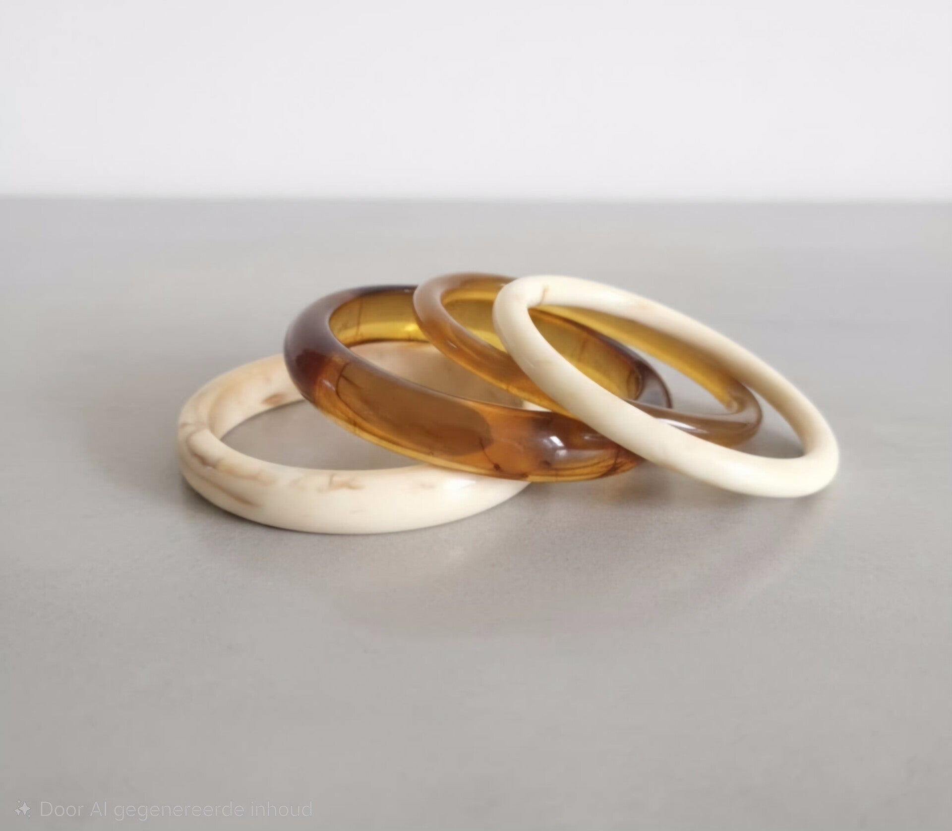Amber / Cream bangle set