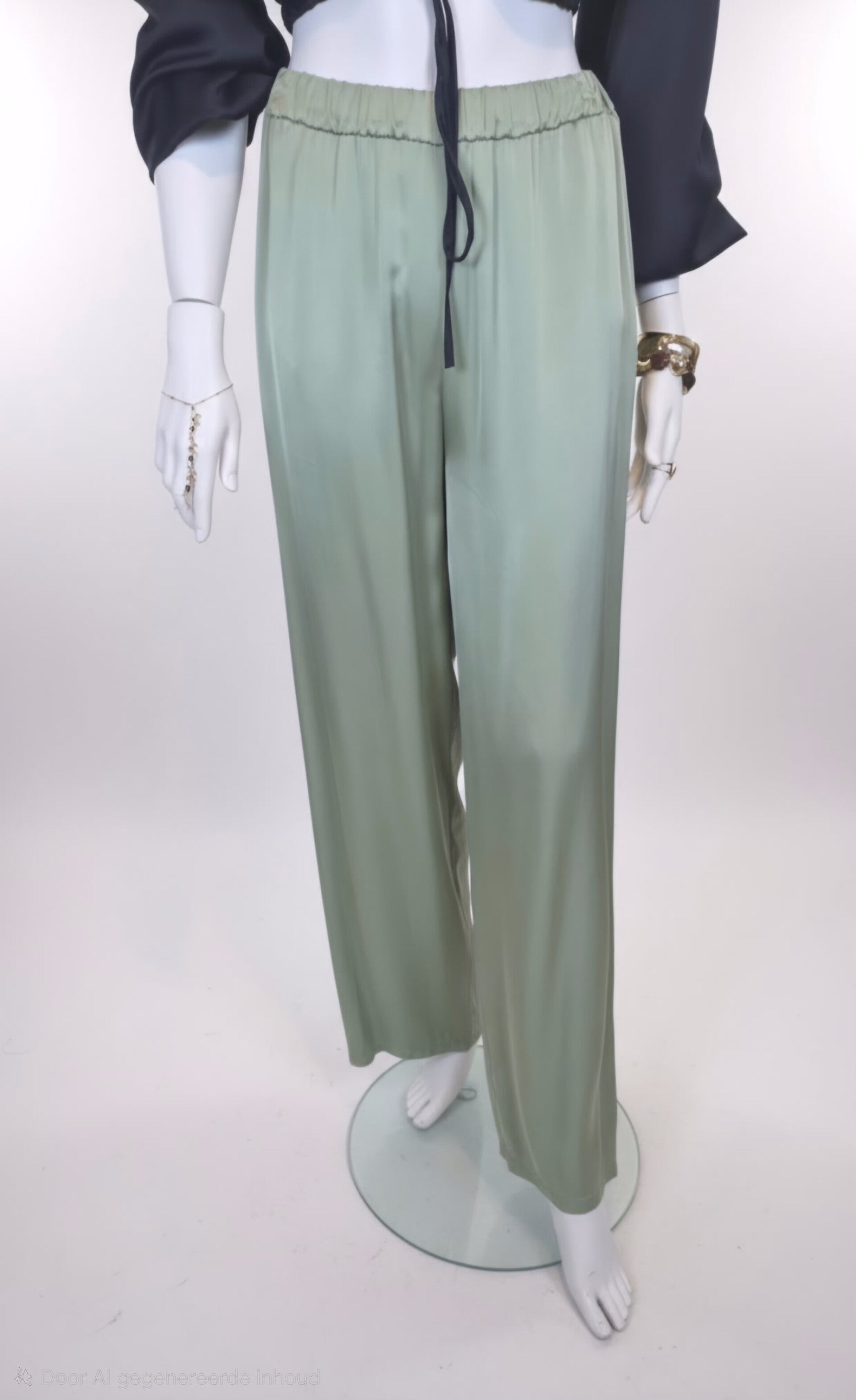Jade satin broek