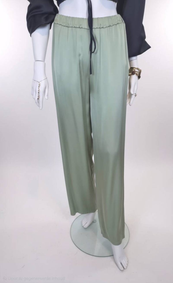 Jade satin broek